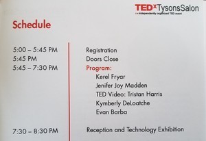 Agenda of Casting a Wider (dot) Net TEDxTysons event