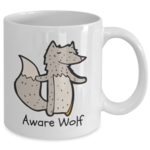 Wake up with Aware Wolf Mug (back)