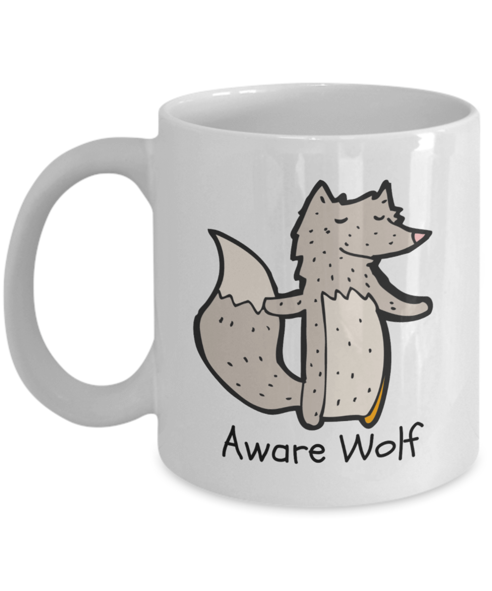 Wake up with Aware Wolf Mug