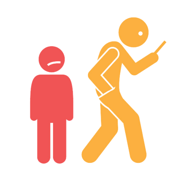 Graphic of adult male on the phone walking past an unhappy child. Artwork by Screen Time Action Network.